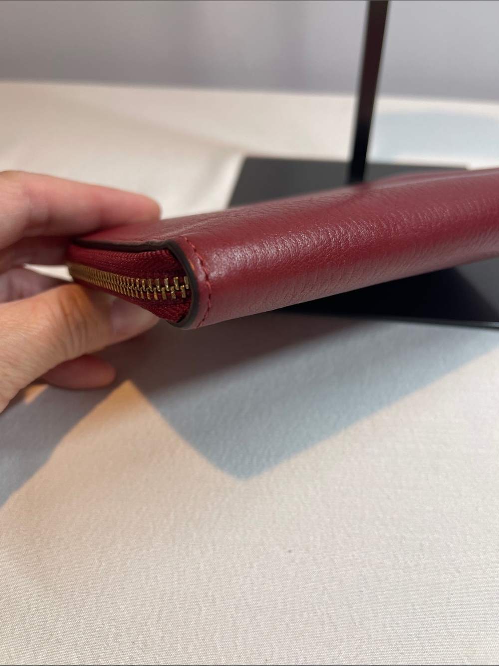 Coach Accordion Zip Wallet H2180-C4124 Dark Berry Pebbled Leather - Picture 5 of 10
